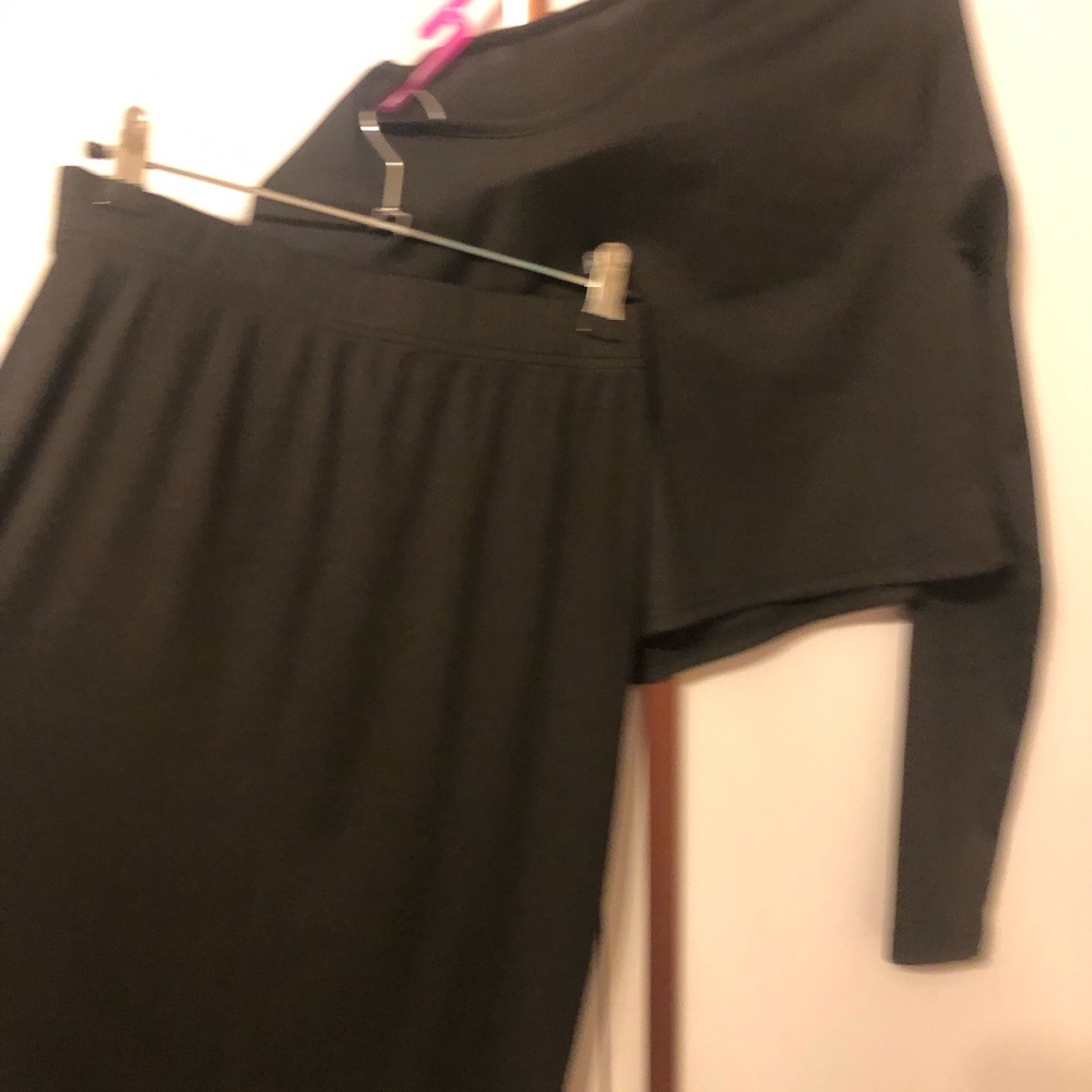 Black shirt and skirt set